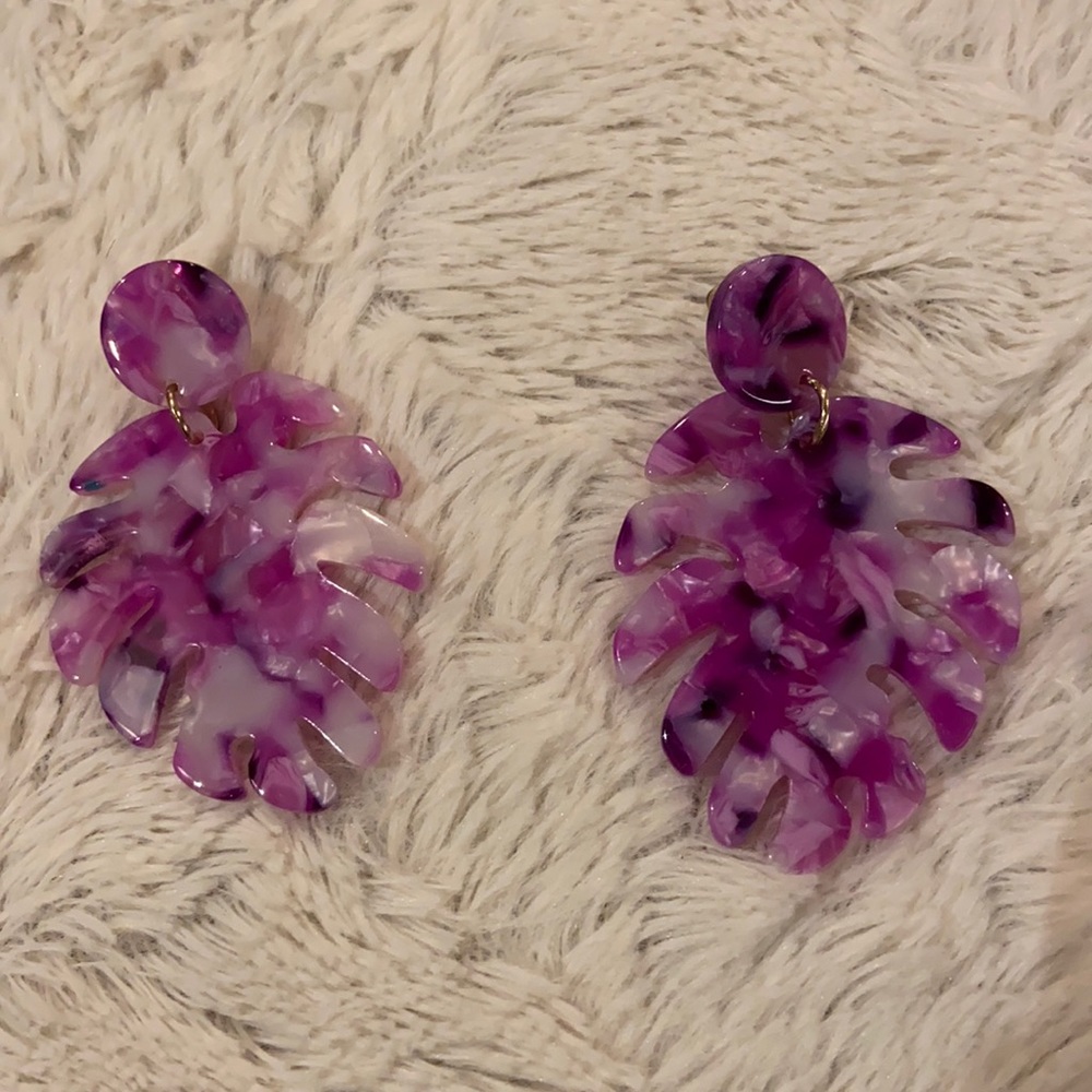 Purple Marble Earrings